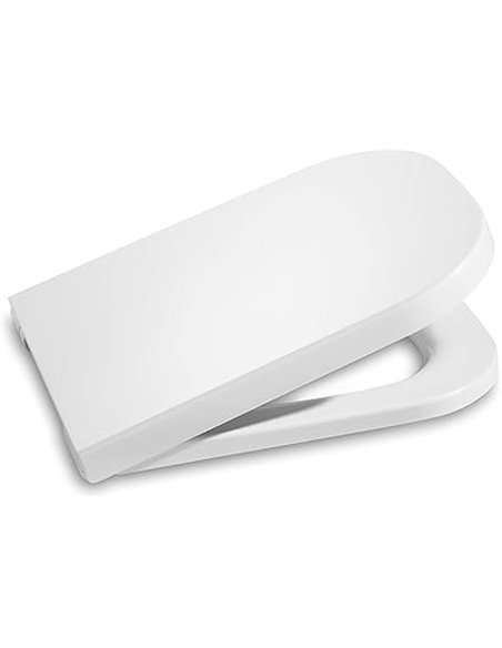 Roca A80147200B Asiento y Tapa Supralit, Caída Amortiguada, Coleccion The Gap Square, Blanco, 45L x 34.5W       