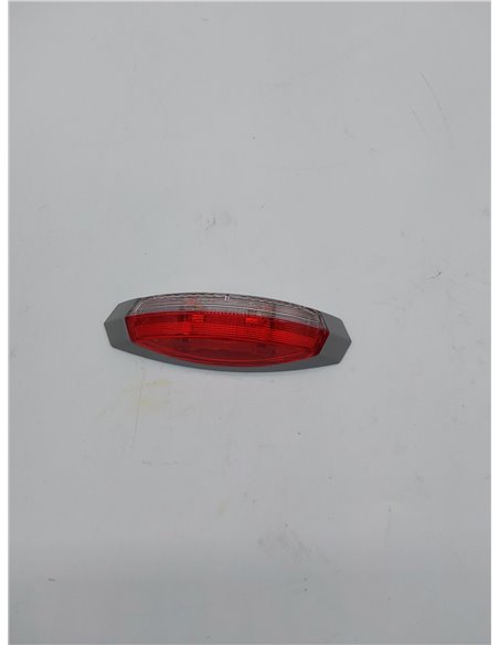 HELLA Luz de gálibo - Halógena - 12V - montaje exterior - ECE - Color de tulipa: transparente/rojo - derecha/Montaje lateral ext