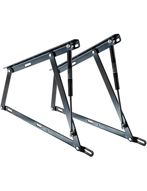 Juego de 2 bisagras para canapé con resortes de 1250N - Ideal para canapés de 150 cm - Sistema de arandelas de Nylon anti ruido 