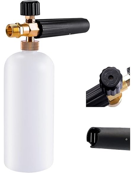 Stone Banks Lanza de Espuma de Nieve, 1L Ajustable Cañón de Espuma Boquilla Dispensador de Jabón Botella para KRANZLE/Himore/Ube