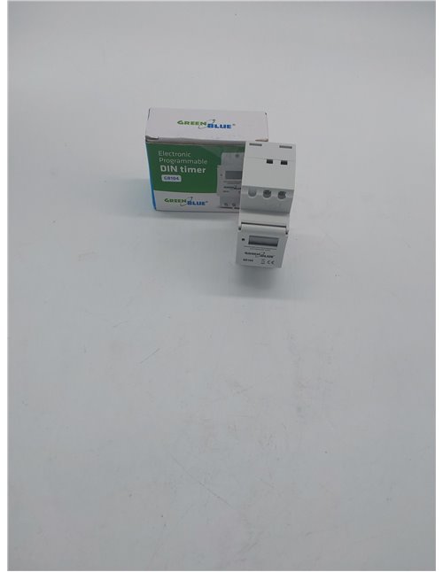 GreenBlue GB104 - Programador eléctrico Digital Diario semanal Tipo Carril DIN 16A 250V 240 programas (1)       