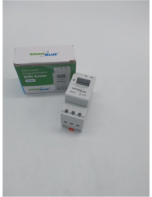 GreenBlue GB104 - Programador eléctrico Digital Diario semanal Tipo Carril DIN 16A 250V 240 programas (1)       