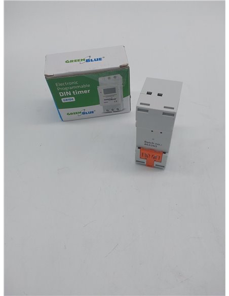 GreenBlue GB104 - Programador eléctrico Digital Diario semanal Tipo Carril DIN 16A 250V 240 programas (1)       
