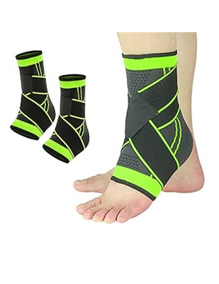 KOEMCY Tobillera de Compresión Ajustable para Hombre Mujer, Soporte de Tendón de Aquiles y Fascitis Plantar, Estabiliza los Liga