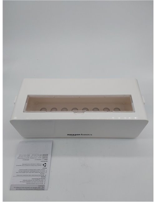 Amazon Basics - Caja organizadora de cables para ocultar y organizar cables, tamaño grande, Blanco       