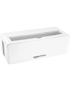 Amazon Basics - Caja organizadora de cables para ocultar y organizar cables, tamaño grande, Blanco       