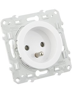 Schneider Electric SC5S52A059 Odace - Enchufe con toma de tierra 2 P + T, 230 V, color blanco       