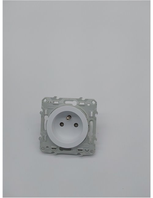 Schneider Electric SC5S52A059 Odace - Enchufe con toma de tierra 2 P + T, 230 V, color blanco       
