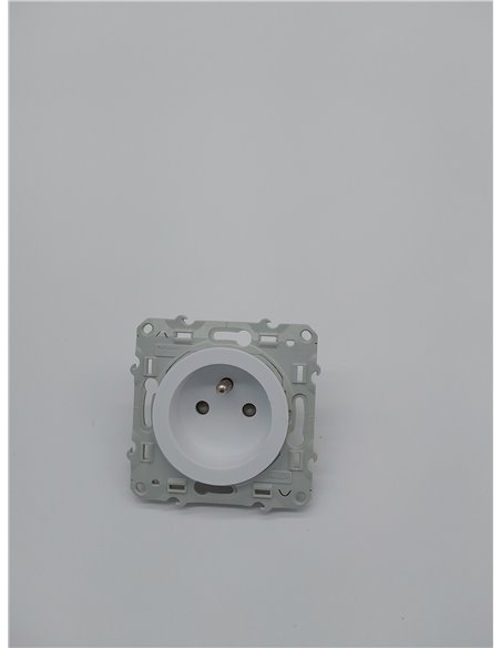 Schneider Electric SC5S52A059 Odace - Enchufe con toma de tierra 2 P + T, 230 V, color blanco       