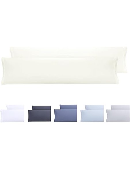 Todocama – Juego de 2 Fundas de Almohada, Microfibra Extra Suave, hipoalergénicas. Juego de 2-150x40 cm Beige       