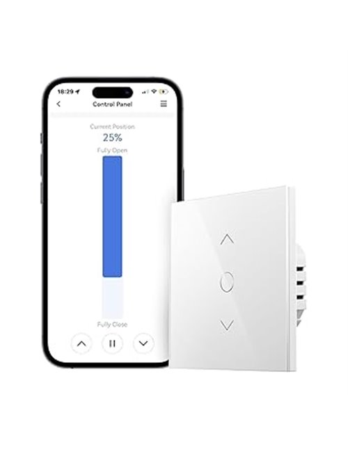 Meross Interruptor de Cortina, Interruptor de Persianas LED Inteligentes WiFi, Compatible con Alexa y Google Assistant, Control 