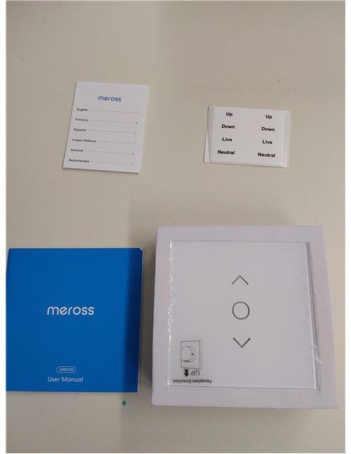 Meross Interruptor de Cortina, Interruptor de Persianas LED Inteligentes WiFi, Compatible con Alexa y Google Assistant, Control 