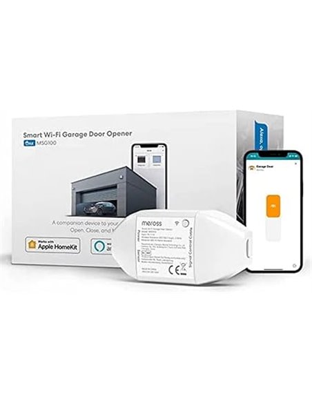 Meross Abridor de puerta de garaje inteligente, control remoto puerta inteligente compatible con HomeKit, Siri,Apple Watch, Home