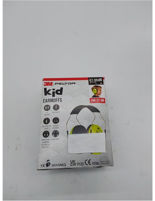 3M Peltor Orejeras para niños H510AK, verde neón, protección auditiva para niños. Ajustables. Niveles de ruido: 87-98 dB (SNR: 2