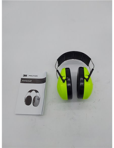 3M Peltor Orejeras para niños H510AK, verde neón, protección auditiva para niños. Ajustables. Niveles de ruido: 87-98 dB (SNR: 2