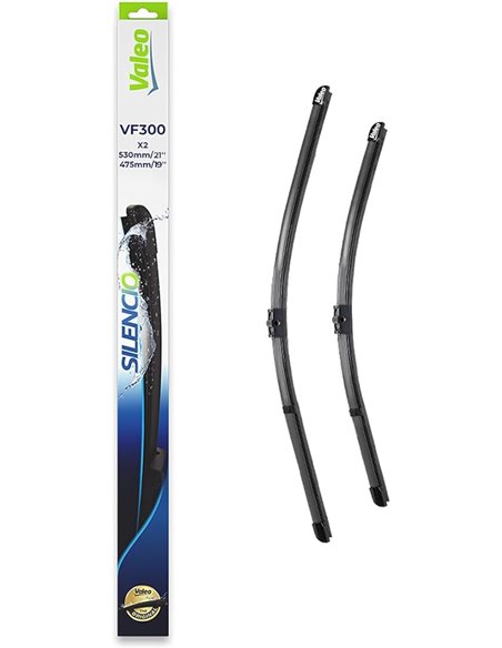 VALEO Silencio Escobilla - VF300 - Kit de Alto Rendimiento, Visibilidad Superior en Carretera, Fácil Instalación, Hojas Planas O