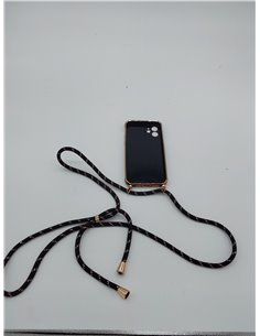 Mkej Funda para iPhone 12 con Cuerda, TPU Suave Silicona diseño de corazón con Chapado en Oro de Lujo, Funda iPhone 12 Cuerda pa 2