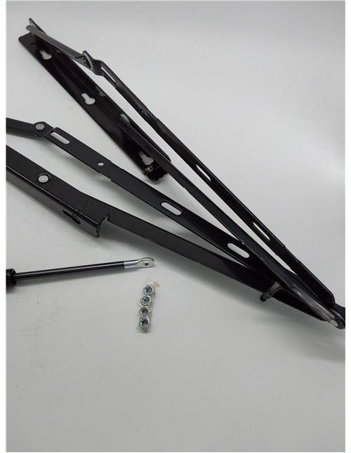 Homey - Pack de Sistema Completo de Elevación Hidráulicos Profesional para Canapés, Incluye Bisagras Pistones Tornillería, Poten