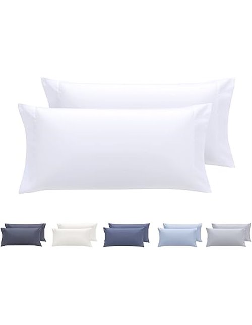 Todocama – Juego de 2 Fundas de Almohada, Microfibra Extra Suave, hipoalergénicas. Juego de 2-75x40 cm Blanco       