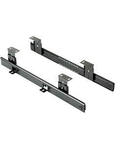 Emuca - Guías para bandeja portateclados extraible con rodamientos de bolas y regulables en altura (55-90mm), 2 unidades       