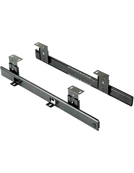 Emuca - Guías para bandeja portateclados extraible con rodamientos de bolas y regulables en altura (55-90mm), 2 unidades       