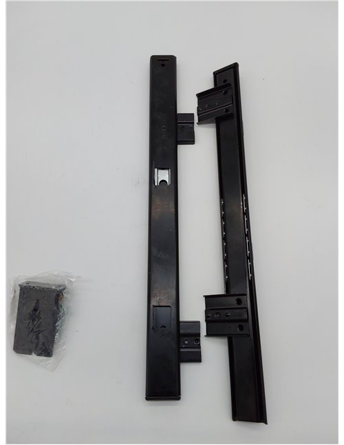 Emuca - Guías para bandeja portateclados extraible con rodamientos de bolas y regulables en altura (55-90mm), 2 unidades       