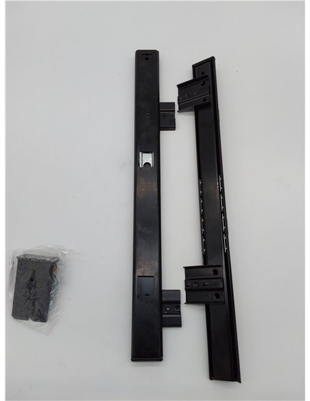 Emuca - Guías para bandeja portateclados extraible con rodamientos de bolas y regulables en altura (55-90mm), 2 unidades       