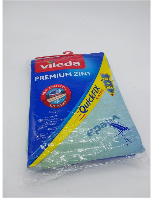 Vileda Funda para Tabla de Planchar 172217 Premium 2 en 1, se Adapta a Tablas de 110, 130 x 30 y 45 cm       