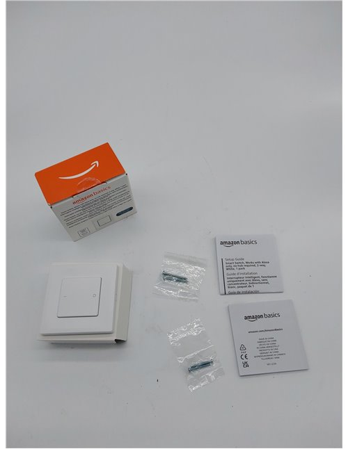 Amazon Basics - Interruptor inteligente, de 2 vías, funciona con Alexa, Se necesita cable neutro, no necesita concentrador, bidi