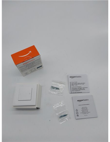 Amazon Basics - Interruptor inteligente, de 2 vías, funciona con Alexa, Se necesita cable neutro, no necesita concentrador, bidi