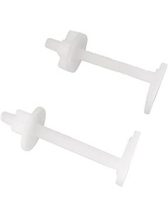 SOMATHERM FOR YOU - Solapa fijación WC con dos tornillos y dos tuercas de cabeza cuadrada - plast