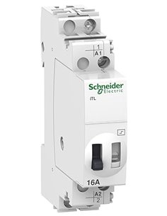 Schneider Electric A9C30011 iTL Telerruptor, 1P, 1NO, 16A, 12 VCA, 50/60Hz, 6 VCD, 84mm x 18mm x 60mm       