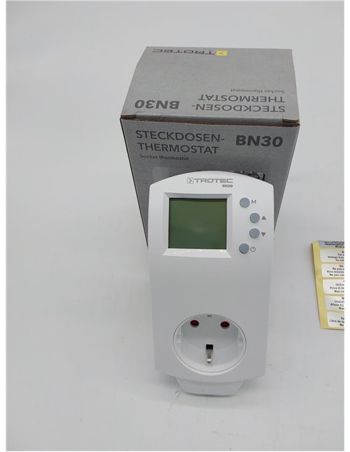 TROTEC Termostato para Enchufe BN30, 5-30 °C, Control de Calefacción y Refrigeración, Interruptor Térmico para la Calefacción po