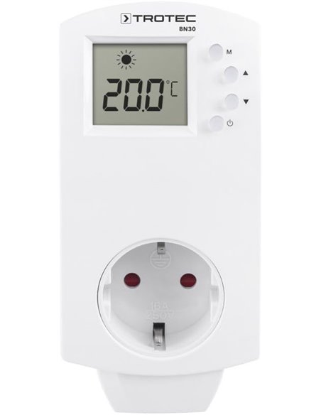 TROTEC Termostato para Enchufe BN30, 5-30 °C, Control de Calefacción y Refrigeración, Interruptor Térmico para la Calefacción po