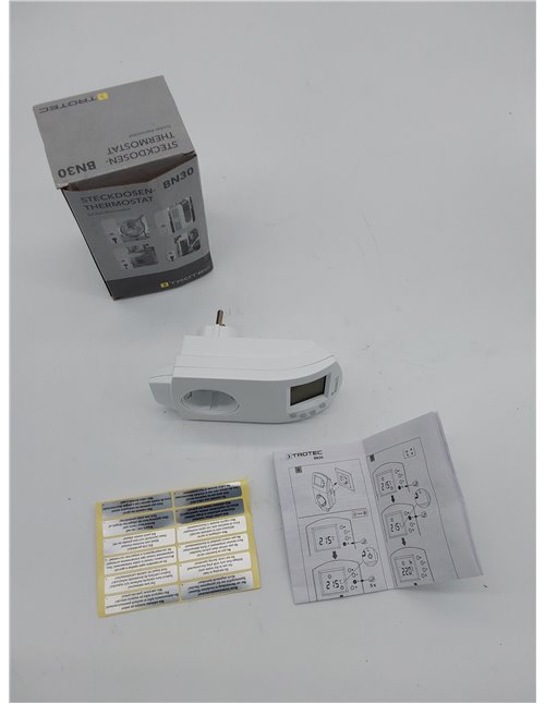 TROTEC Termostato para Enchufe BN30, 5-30 °C, Control de Calefacción y Refrigeración, Interruptor Térmico para la Calefacción po