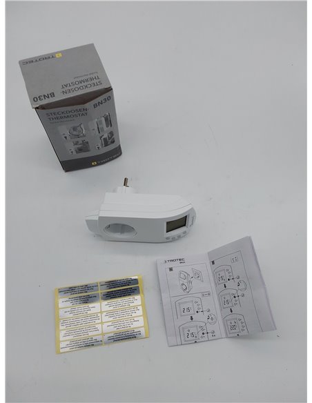 TROTEC Termostato para Enchufe BN30, 5-30 °C, Control de Calefacción y Refrigeración, Interruptor Térmico para la Calefacción po
