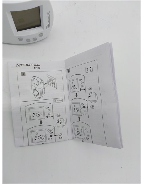 TROTEC Termostato para Enchufe BN30, 5-30 °C, Control de Calefacción y Refrigeración, Interruptor Térmico para la Calefacción po