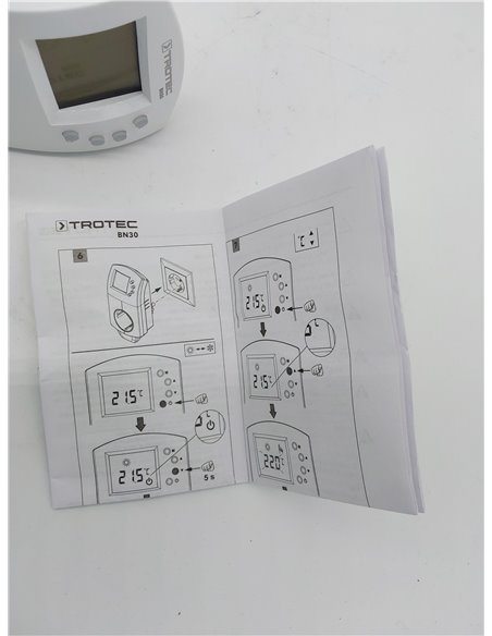 TROTEC Termostato para Enchufe BN30, 5-30 °C, Control de Calefacción y Refrigeración, Interruptor Térmico para la Calefacción po