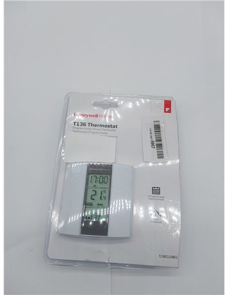 Honeywell Home T136C110AEU T136: Termostato programable, Blanco       