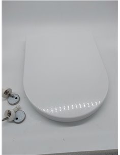 Ibergrif M41001-2 Tapa WC Universal, Asiento de Inodoro Familiar con Cierre Suave en Forma de D con Liberación Rápida, Fácil de  2