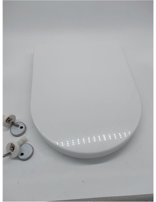Ibergrif M41001-2 Tapa WC Universal, Asiento de Inodoro Familiar con Cierre Suave en Forma de D con Liberación Rápida, Fácil de 