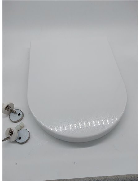 Ibergrif M41001-2 Tapa WC Universal, Asiento de Inodoro Familiar con Cierre Suave en Forma de D con Liberación Rápida, Fácil de 