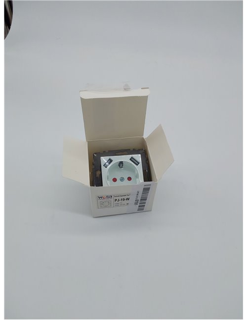 WESA - Enchufe Schuko de Pared Con Entradas USB Estándar UE 16A 250V, Fácil instalación con Opción a Distintos Diseños, No inclu