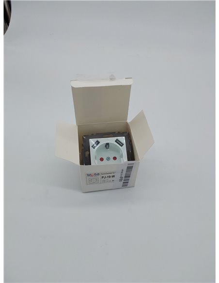 WESA - Enchufe Schuko de Pared Con Entradas USB Estándar UE 16A 250V, Fácil instalación con Opción a Distintos Diseños, No inclu