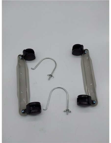 Set de recambio para soportes y ruedas de radiadores, incluye piezas grises, ideal para reparación y mantenimiento de calefacció