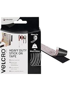 VELCRO VEL-EC60241, Cinta adhesiva extra fuerte, 50mm x 1m, Negro