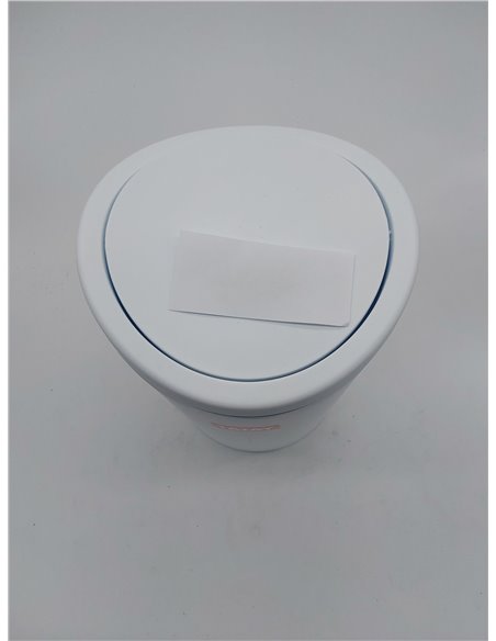 Tatay Papelera Baño con Tapa Basculante, 6L de Capacidad, de Polipropileno, Libre de BPA, Color Blanco, Medidas 19 x 19 x 28 cm 