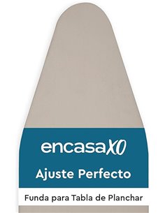 Encasa XO Funda para Tabla de Planchar de con Almohadilla de Fieltro Gruesa de 4 mm - Beige - Algodón, elástico, (Se Ajusta a La