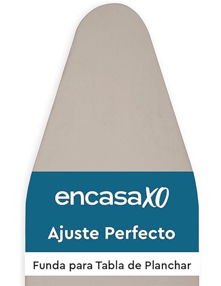 Encasa XO Funda para Tabla de Planchar de con Almohadilla de Fieltro Gruesa de 4 mm - Beige - Algodón, elástico, (Se Ajusta a La