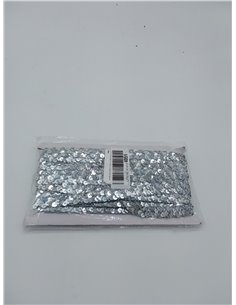 SUPERFINDINGS Cinta de Lentejuelas Plateadas de 14.22 yarda(13m) con Purpurina para Coser Trenza de Encaje Cinta Metálica Brilla 2